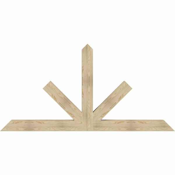 Ekena Millwork Saratoga Rough Sawn Timber Gable Bracket, Douglas Fir, 96"W x 48"H x 6"D x 6"F, 12/12 Pitch GBW096X48X0606SAR00RDF - main